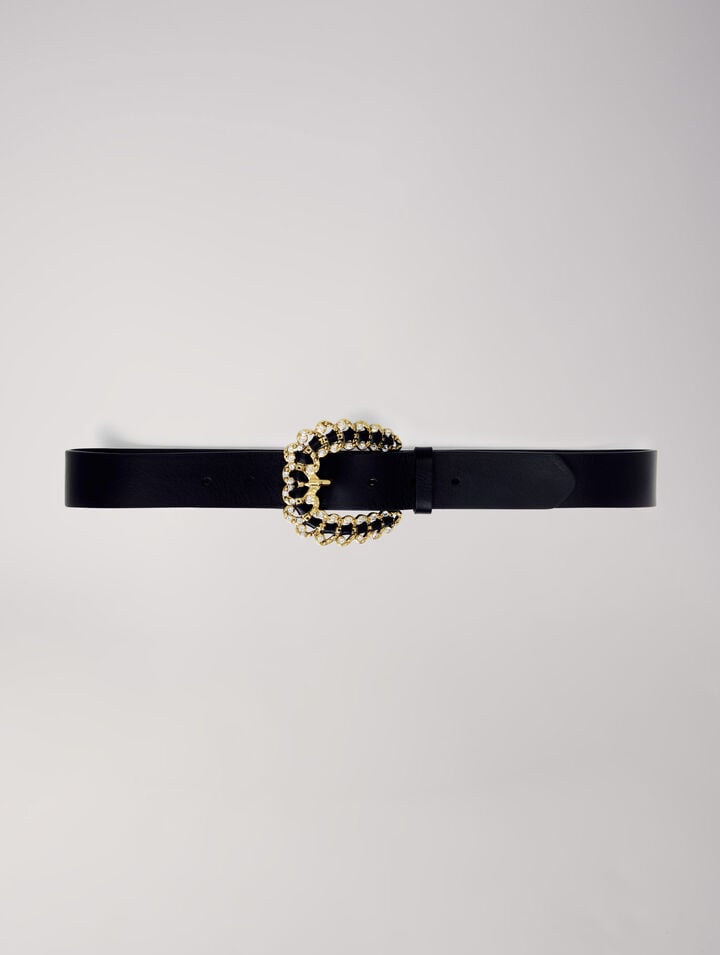 Belt with diamanté buckle