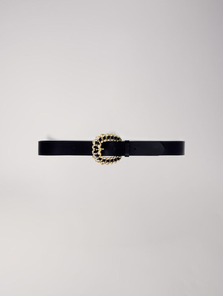 Belt with diamanté buckle