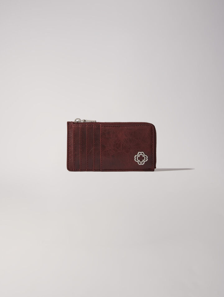 Crackled leather cardholder