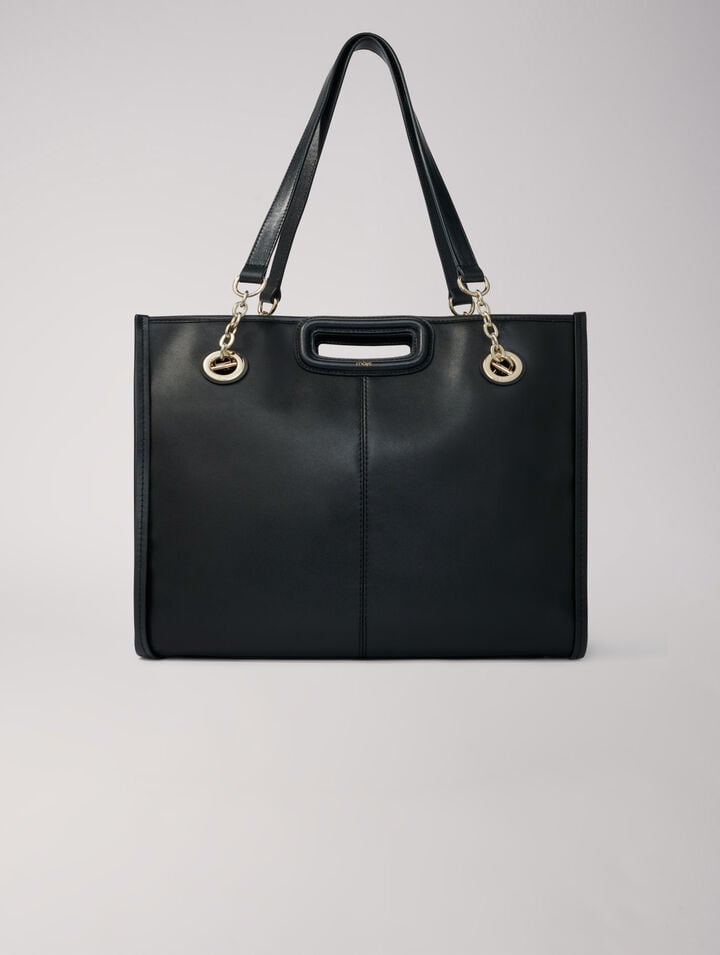 Leather tote bag