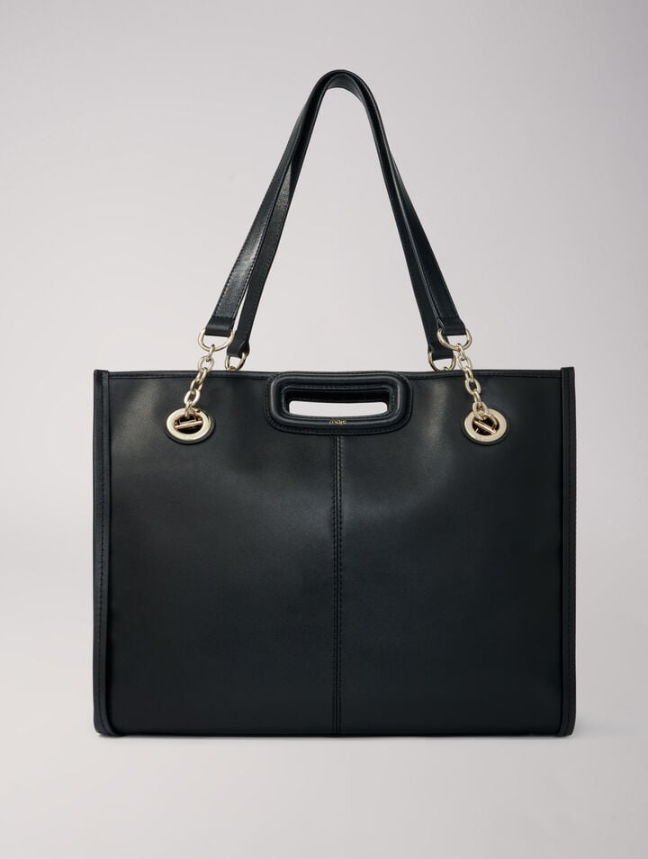 Leather tote bag