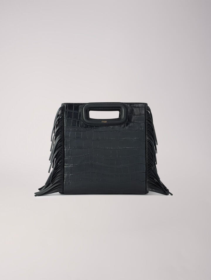 M bag in crocodile-effect leather