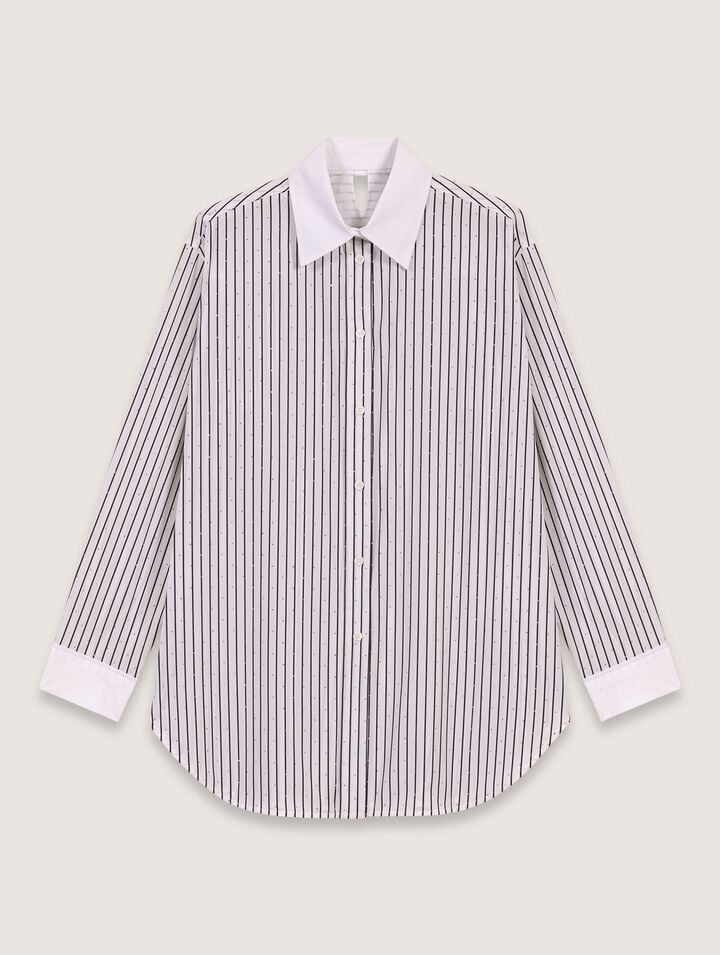 Rhinestone striped shirt