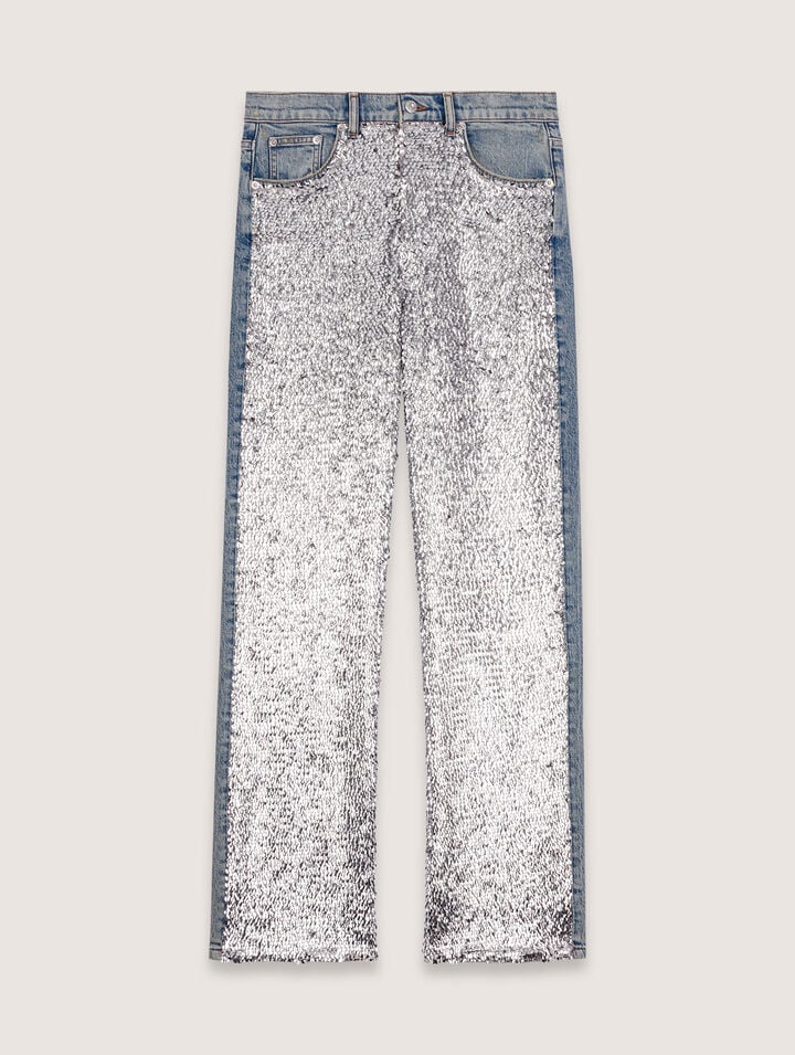 Sequinned jeans