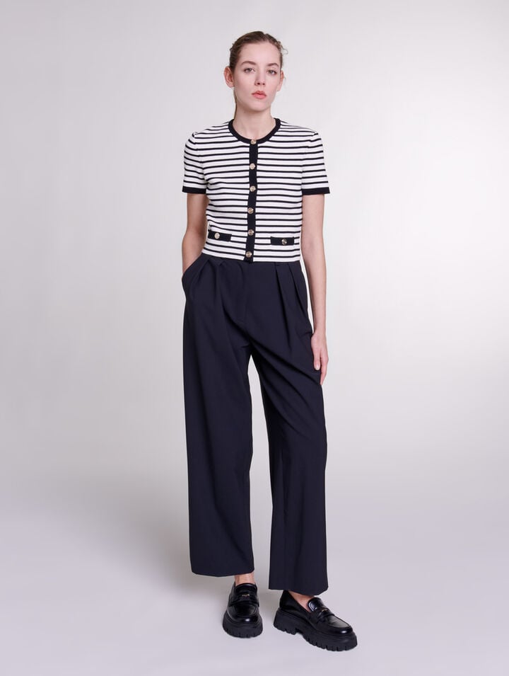 Wide-leg trousers with belt