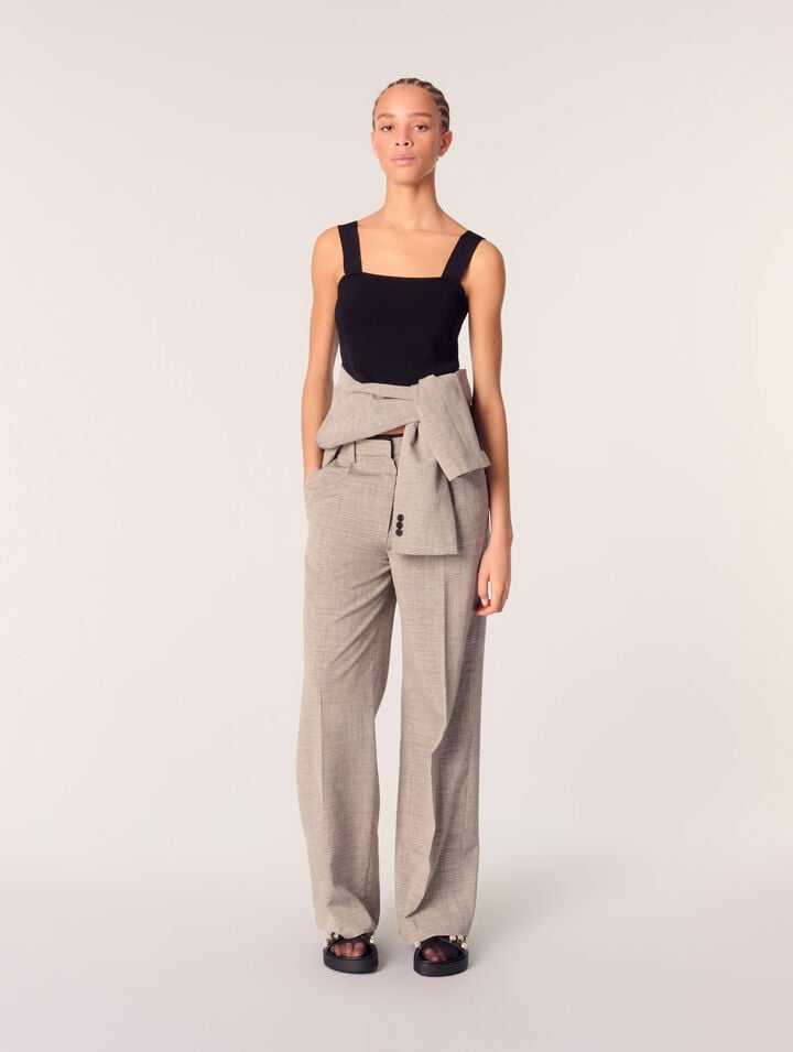 Straight-leg suit trousers