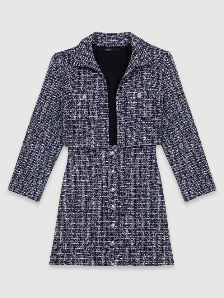 2-in-1 tweed dress