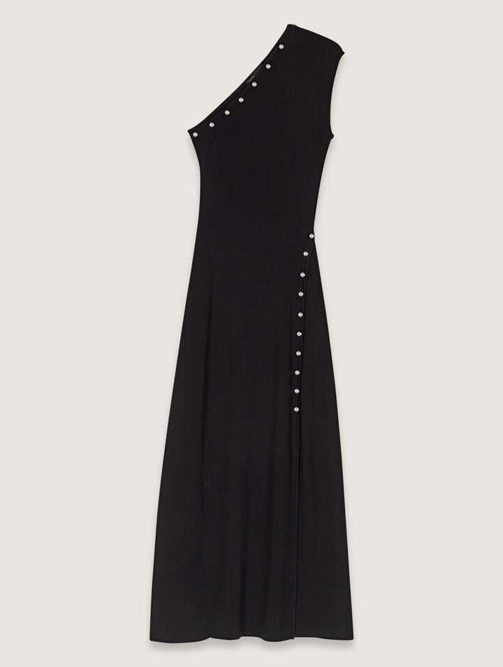 Asymmetric knit maxi dress 