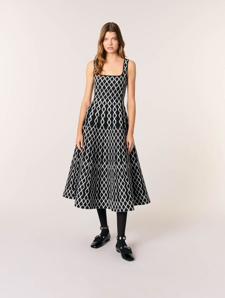 Jacquard knit midi dress