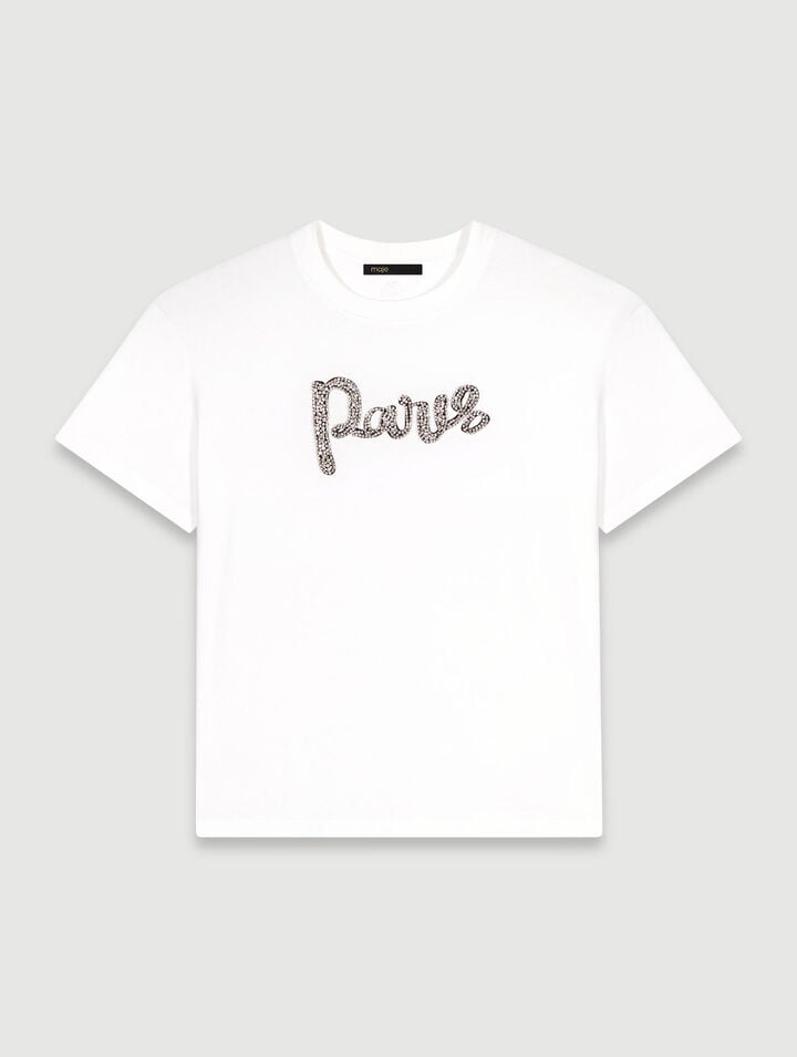 Paris rhinestone T-shirt